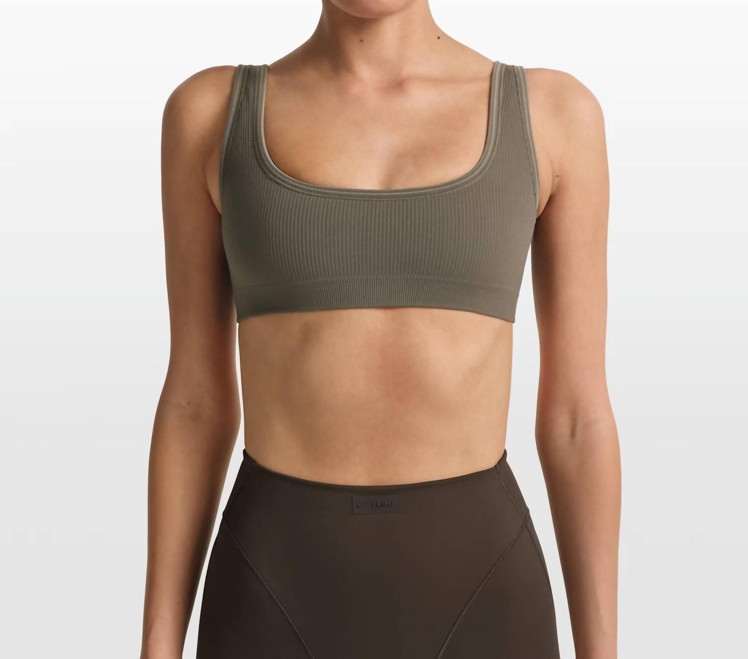 NikeSKIMS Ribbed Seamless Micro Scoop Bra in dune - women's intimate