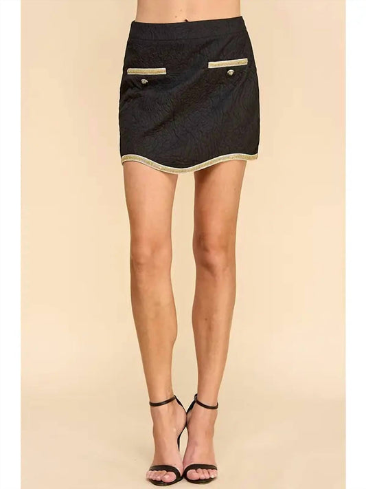 Tcec - Trim High Waisted Skirt