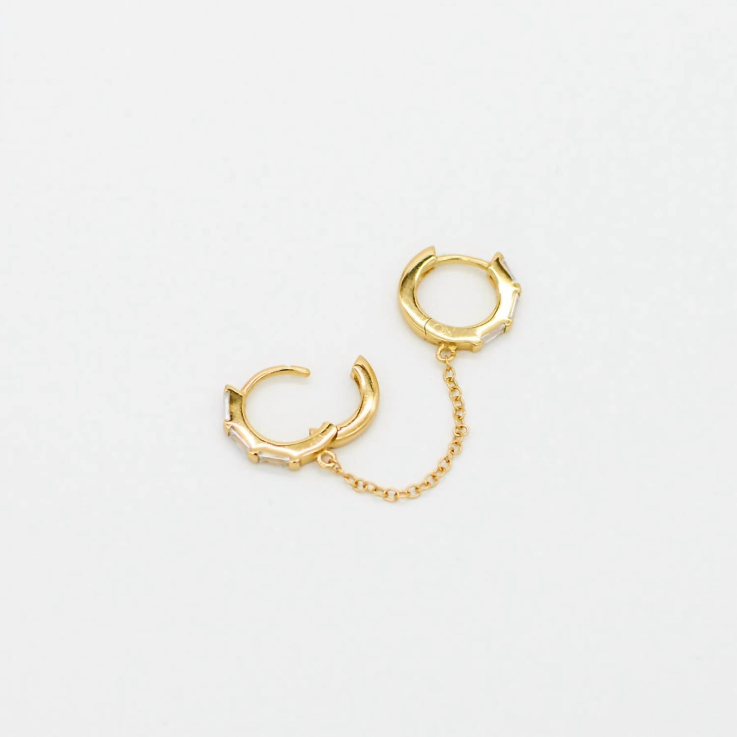 Au79 - Women's St Moritz Double Huggie With Chain Earrings