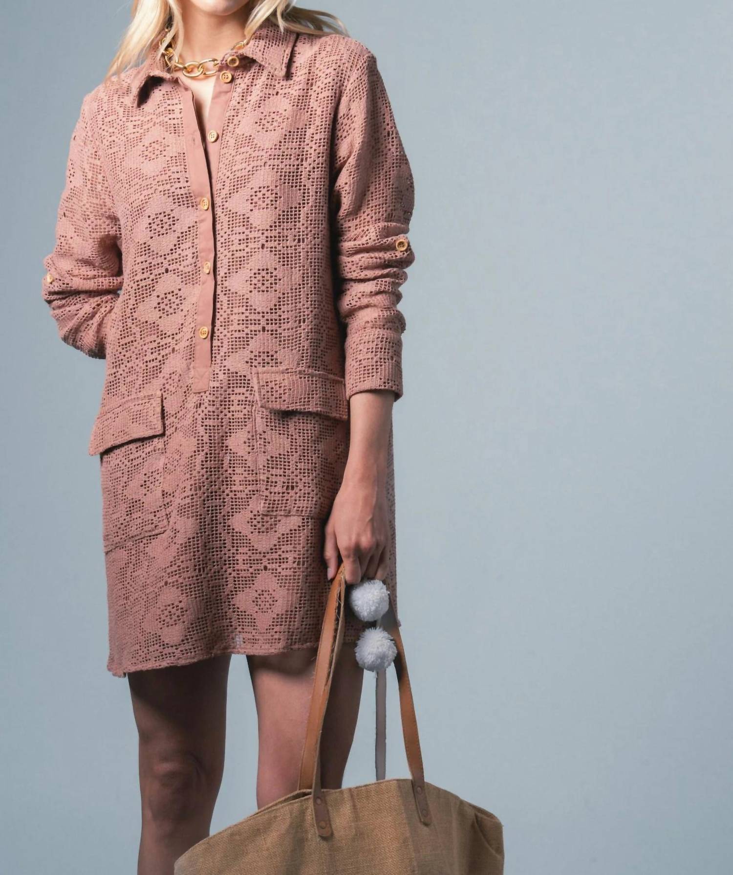 THE SHIRT Women's The Raya Dress in mocha mousse - women's dress