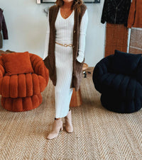 Miss Sparkling - The Poise Thread Ribbed Sweater Dress
