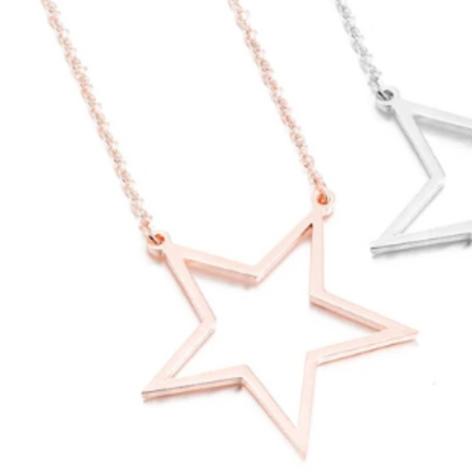 Harper & Jewels Women's Stars Hollow Necklace in rose gold - women's jewelry