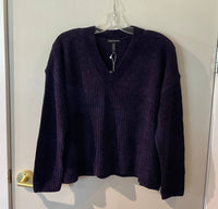 Eileen Fisher V-neck Stretch Cotton Sweater in aubergine - women's sweater - view 4