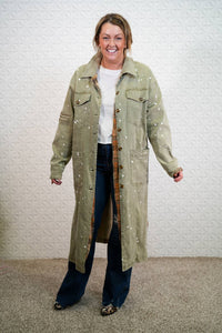 Oli & Hali - Misty Morning Fog Mineral Washed Long Jacket