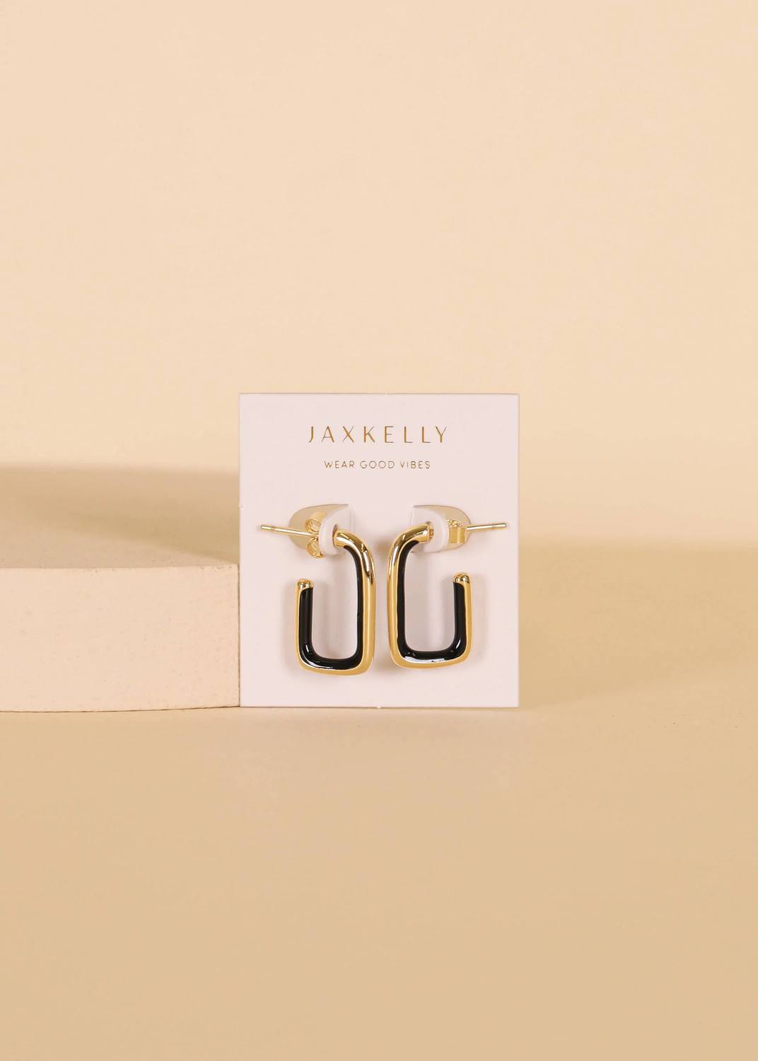 Jaxkelly - Women's Enamel Large Rectangle Hoop Earrings