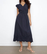Charlie B - Women's V Neck Elastic Waist Dress