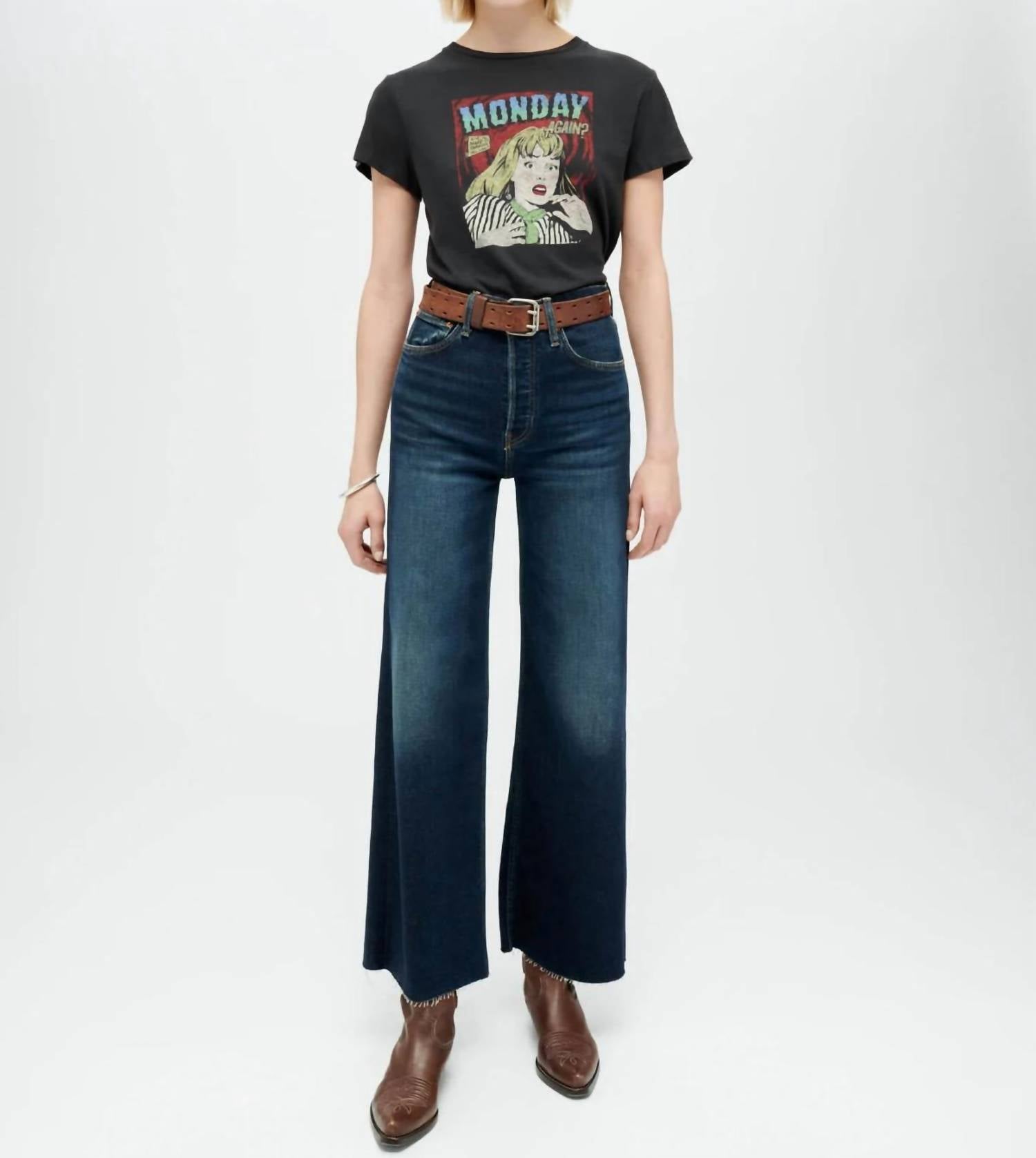 Re/Done - High Rise Wide Leg Crop Jean