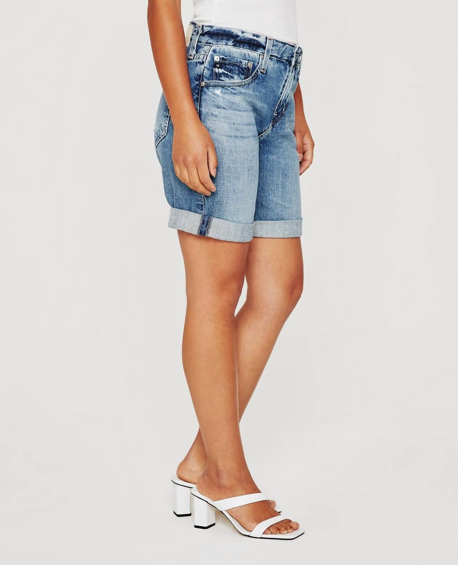 AG Jeans Sloan Short in blue - women's shorts - detail view
