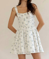 Storia - Square Neckline Floral Mini Dress
