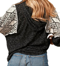 Sugarfox - Lace Up Hoodie with Aztec Sleeves