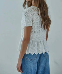 By Together - Short Sleeve Peplum Knit Top