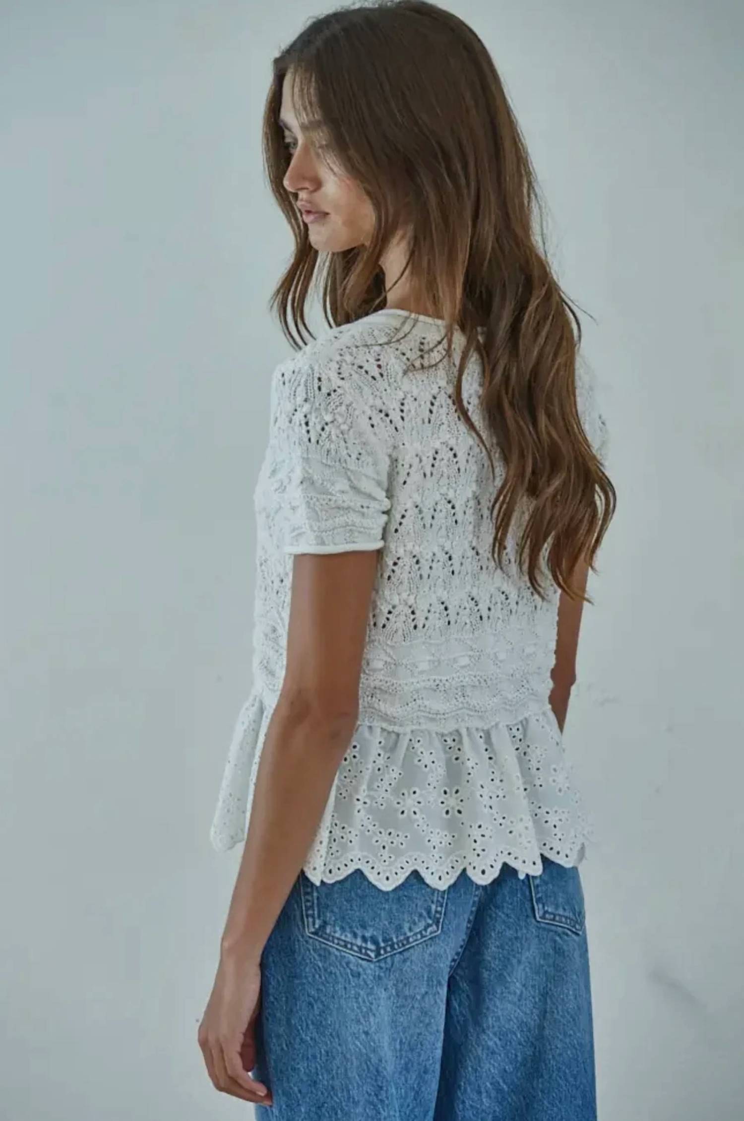 By Together - Short Sleeve Peplum Knit Top