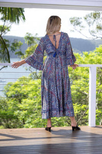 Cienna Livia Maggie Dress in blue pink - women's dress - alternate view