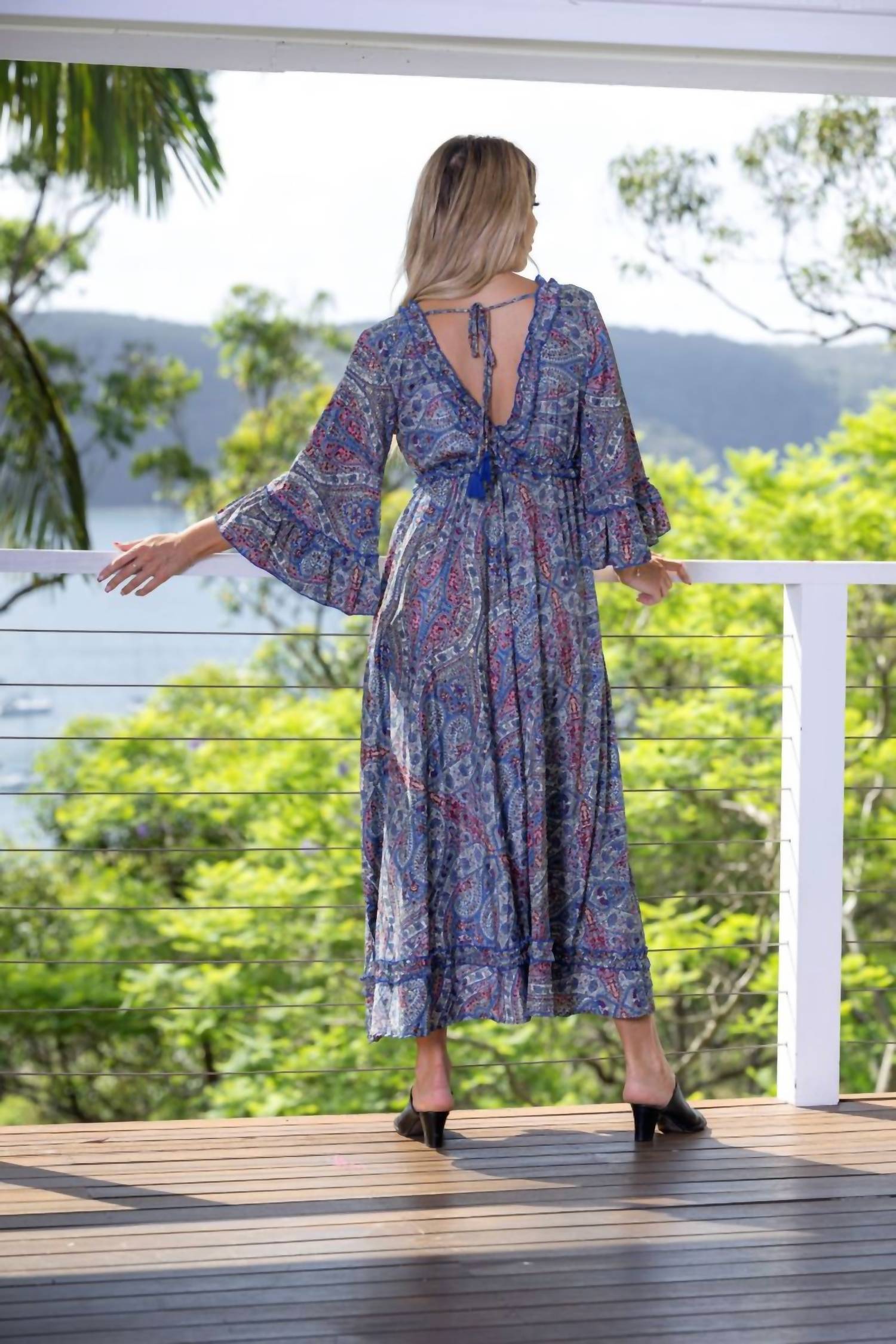 Cienna Livia Maggie Dress in blue pink - women's dress - alternate view