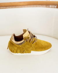 ESSEutESSE Women's Soleil Fringe Sneaker in yellow - women's sneaker