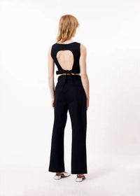 FRNCH Women's Albane Woven Pants in blue marine - women's pants - detail view