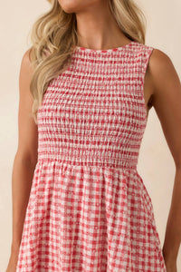 Thml - Picnic Promises Gingham Eyelet Cotton Midi Dress