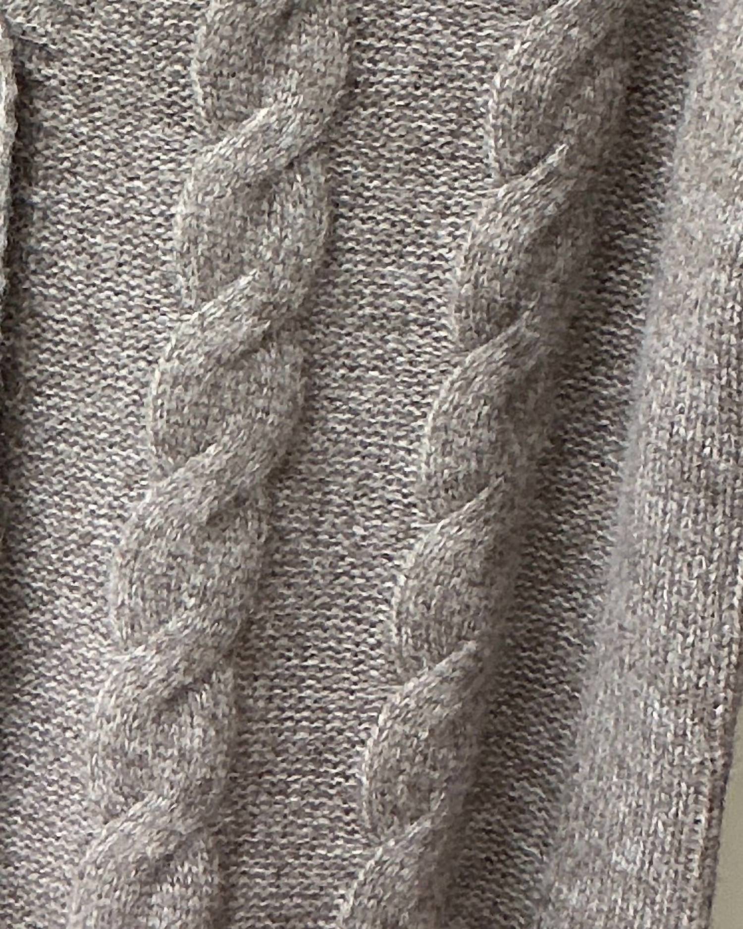 Giftcraft Women's V-neck Cardigan in taupe - women's sweater - alternate view
