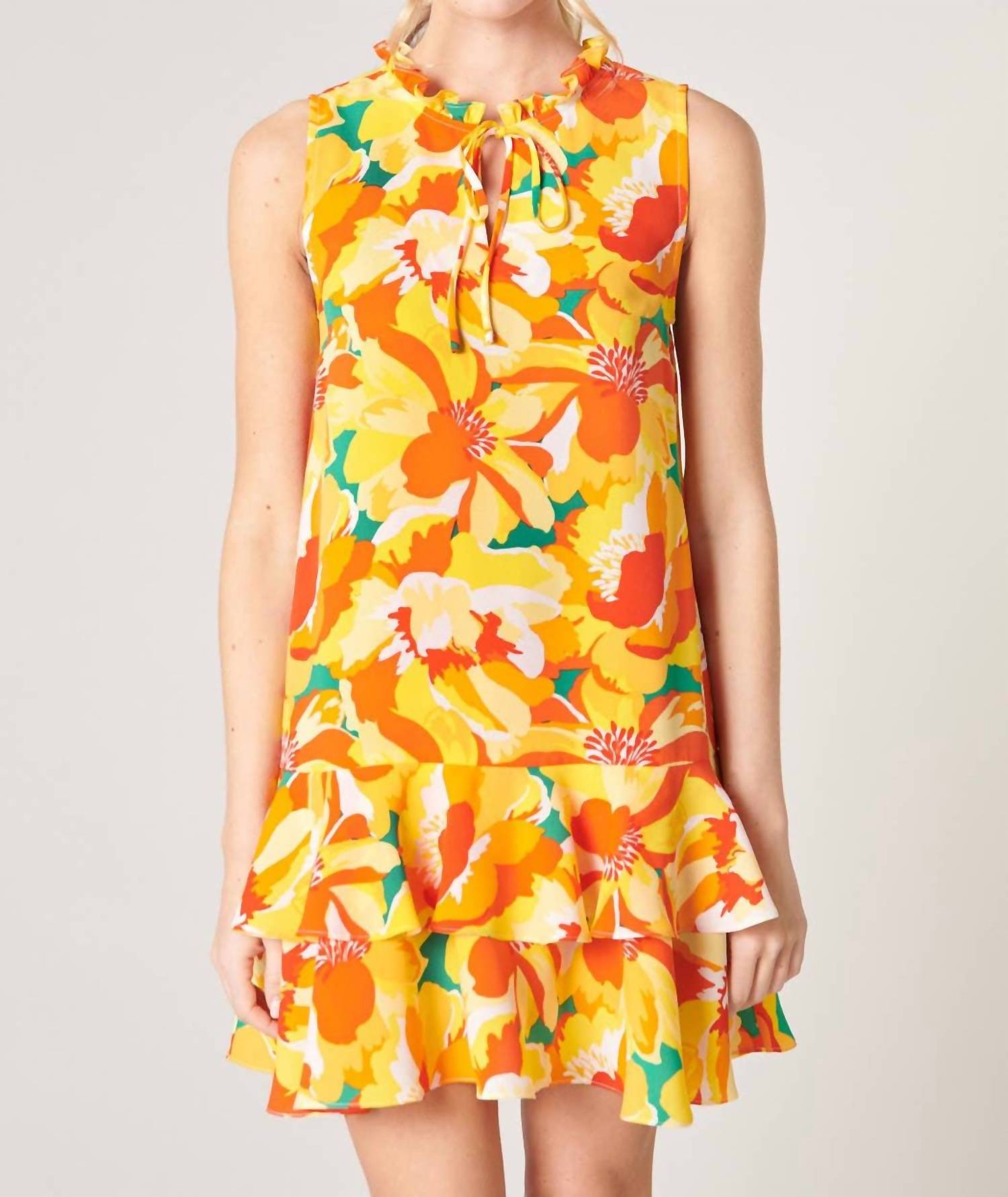 Sugarlips - In The Groove Ruffle Trim Mini Dress