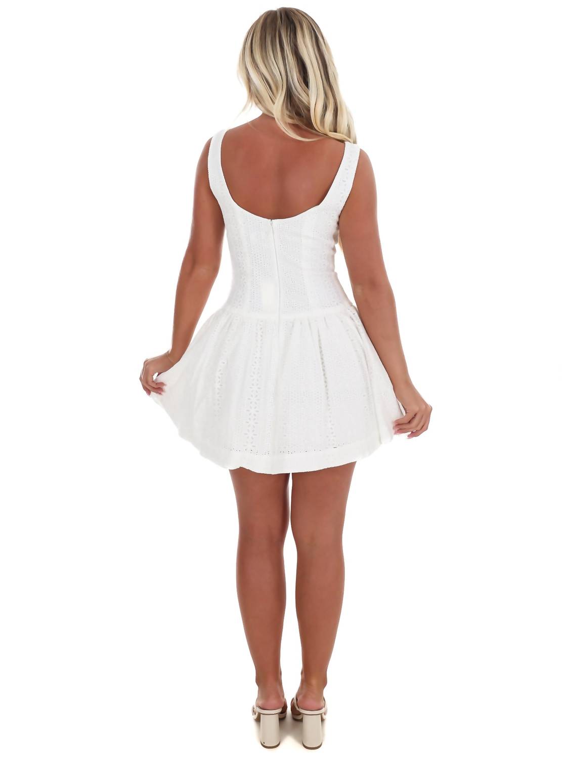 Mable - Laced in Love Eyelet Mini Dress