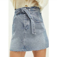 Free People - East of Eden Denim Mini Skirt