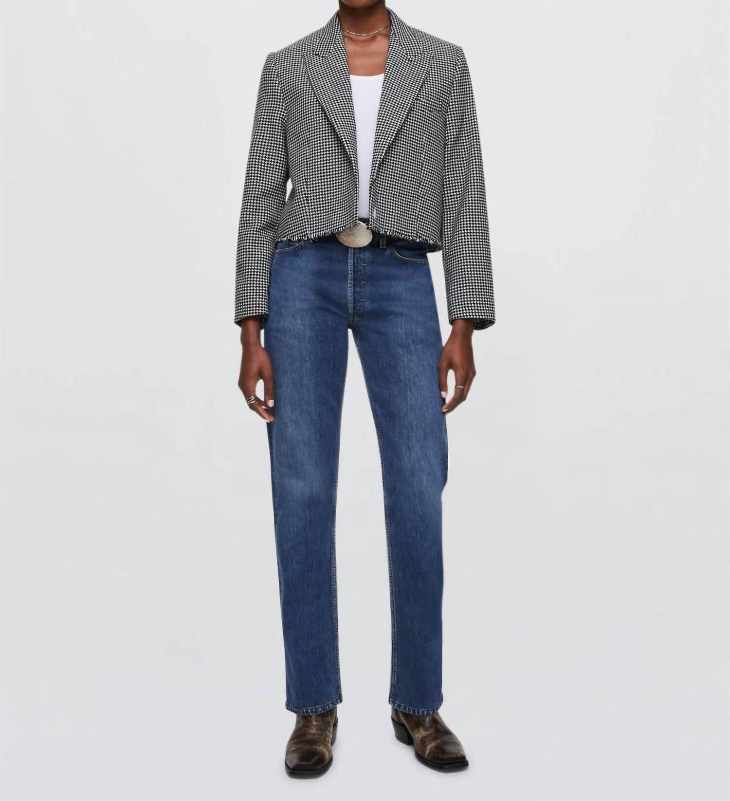 Re/Done - wool cutoff boyfriend blazer