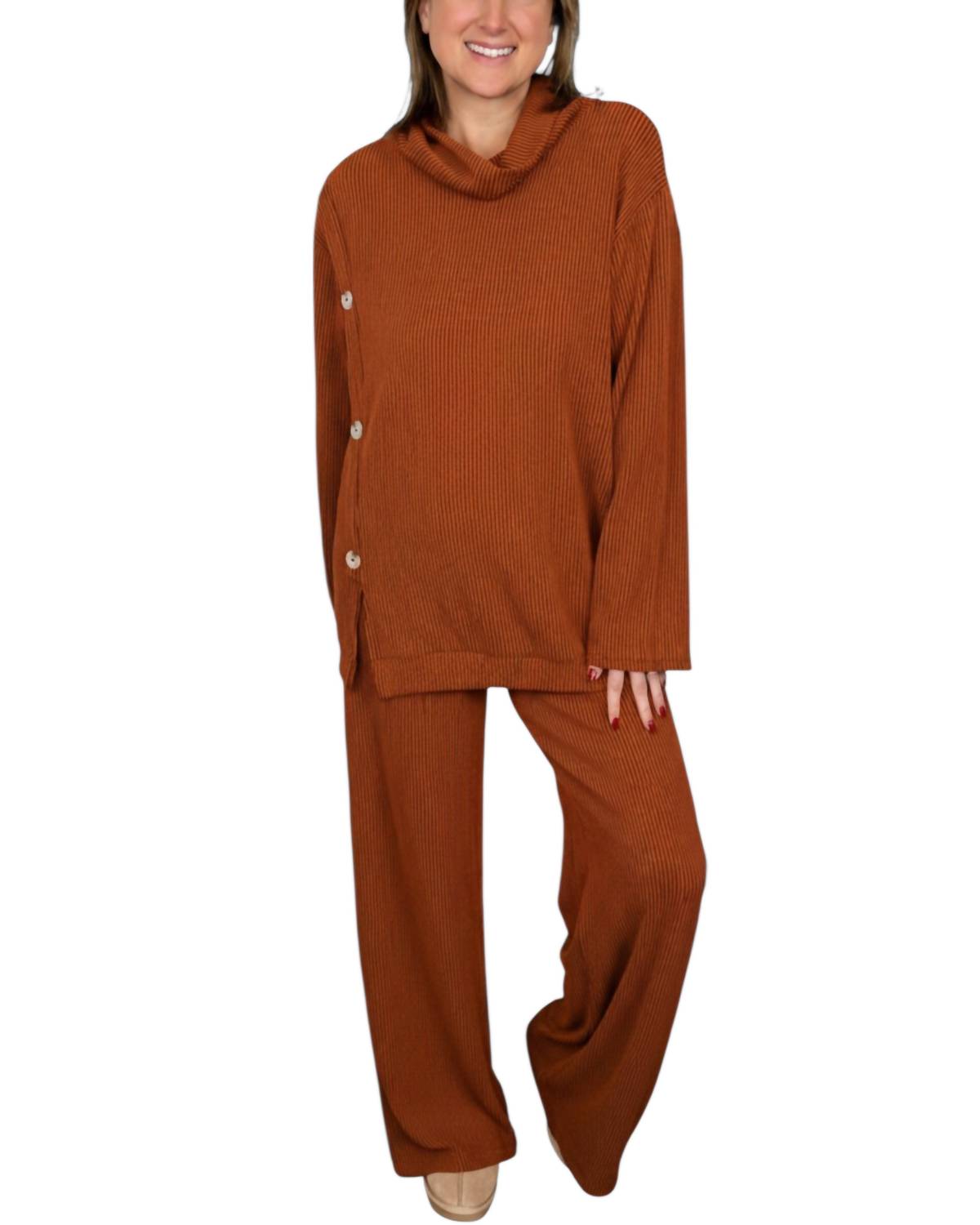 Dear Scarlett - Soft Moments High-rise Ribbed Wide Leg Pants Set