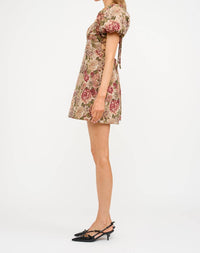 Sofie The Label - Floral Jacquard Puff Sleeve Dress