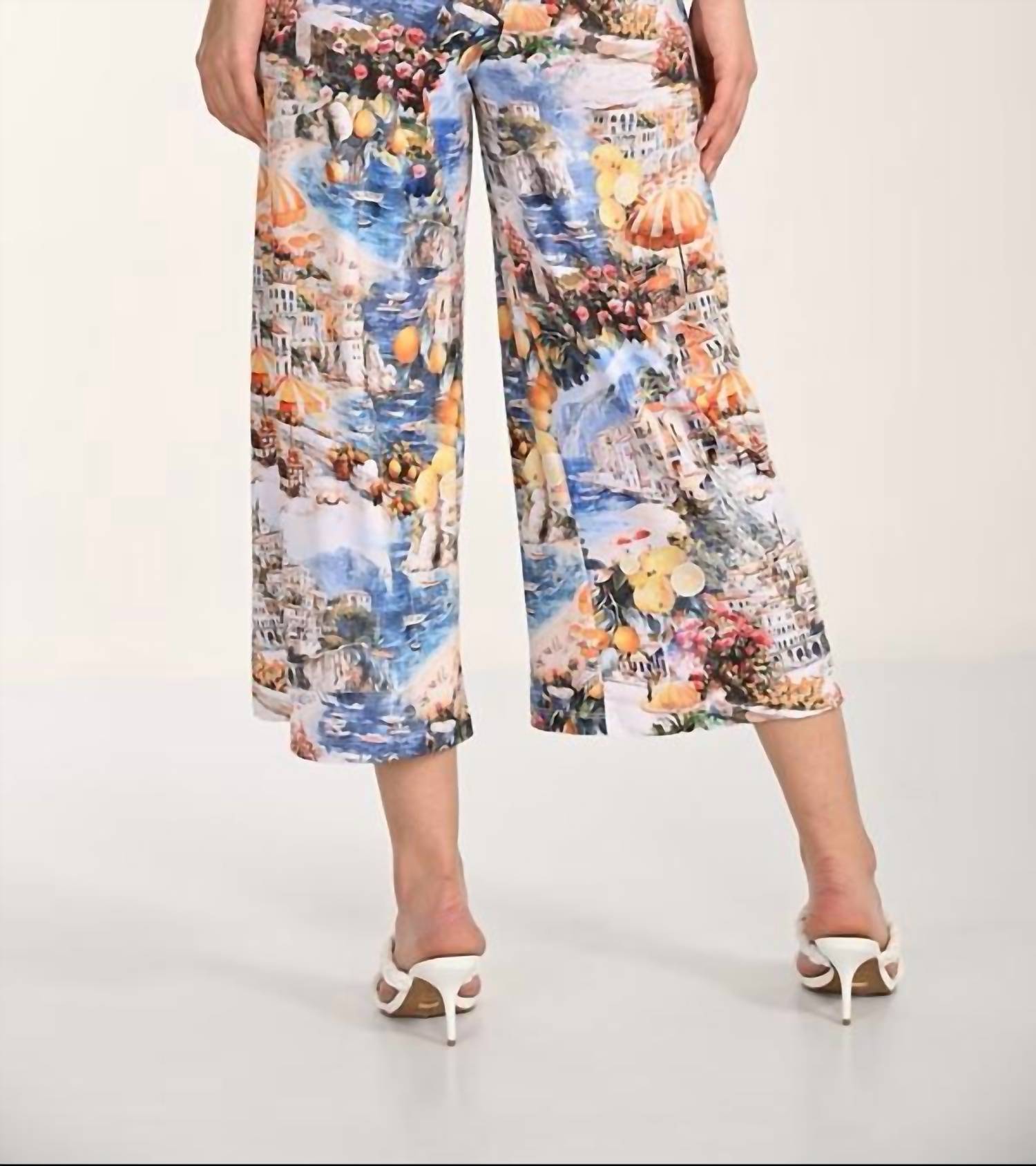 Frank Lyman - High-waisted Floral Palazzos Pant