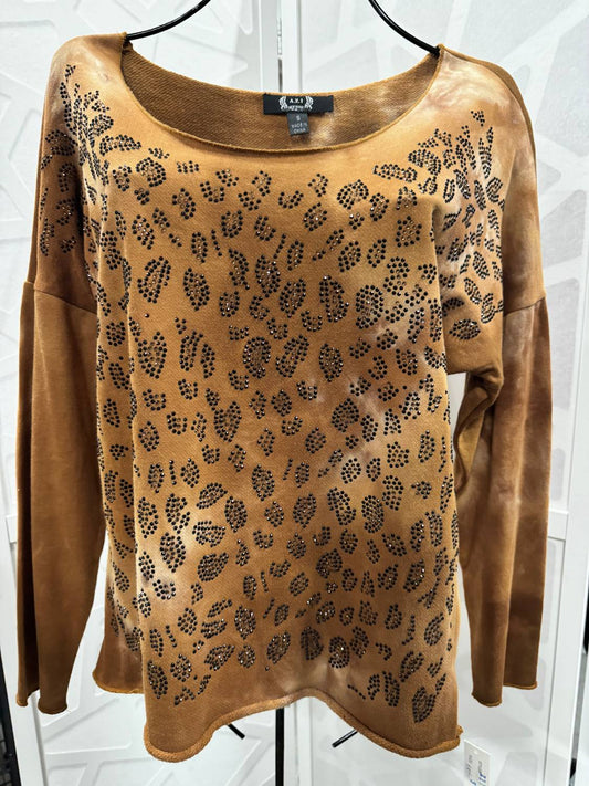Azi - Women's Sparkly Cheetah Top