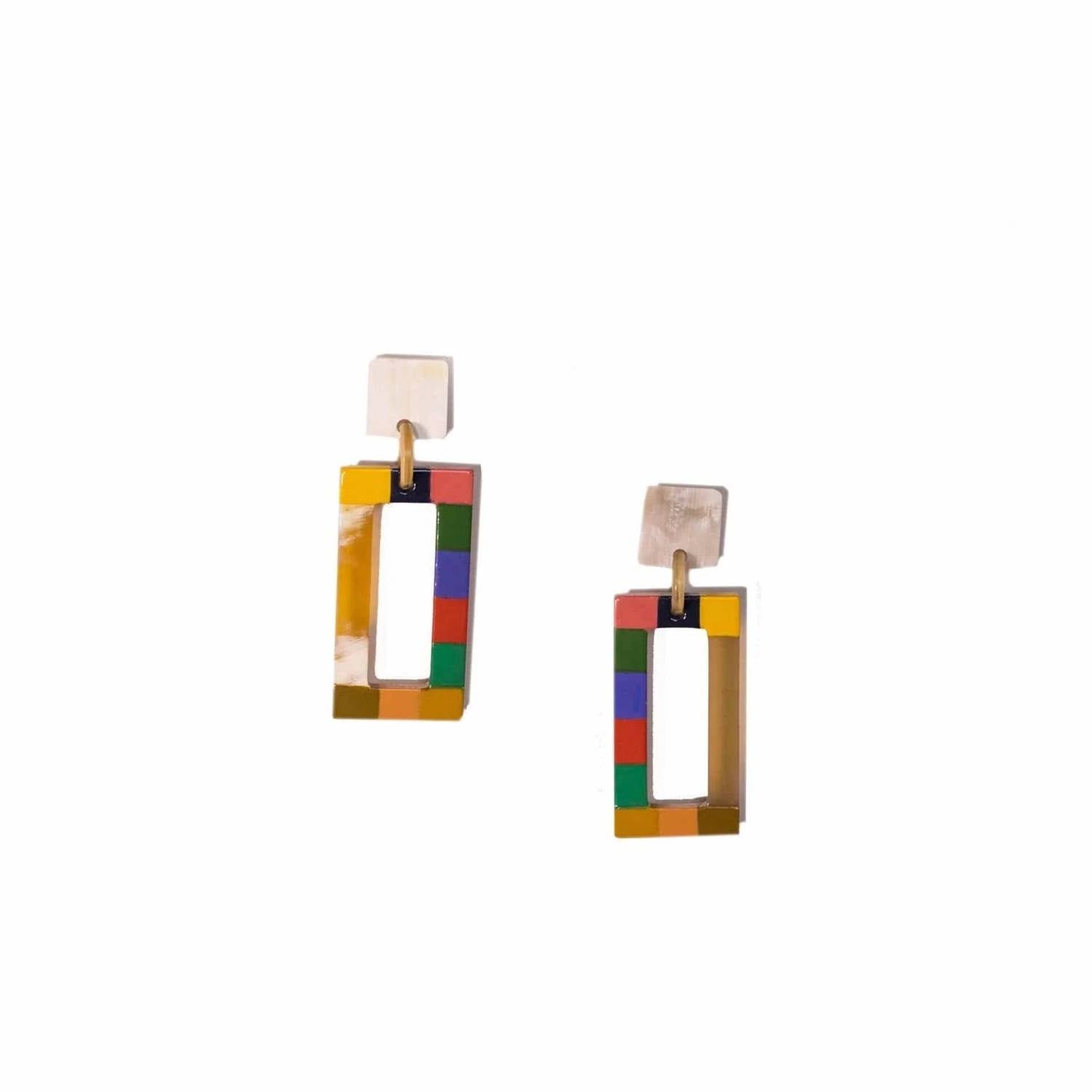 Sunshine Tienda - Women's Gem Colorblock Earrings