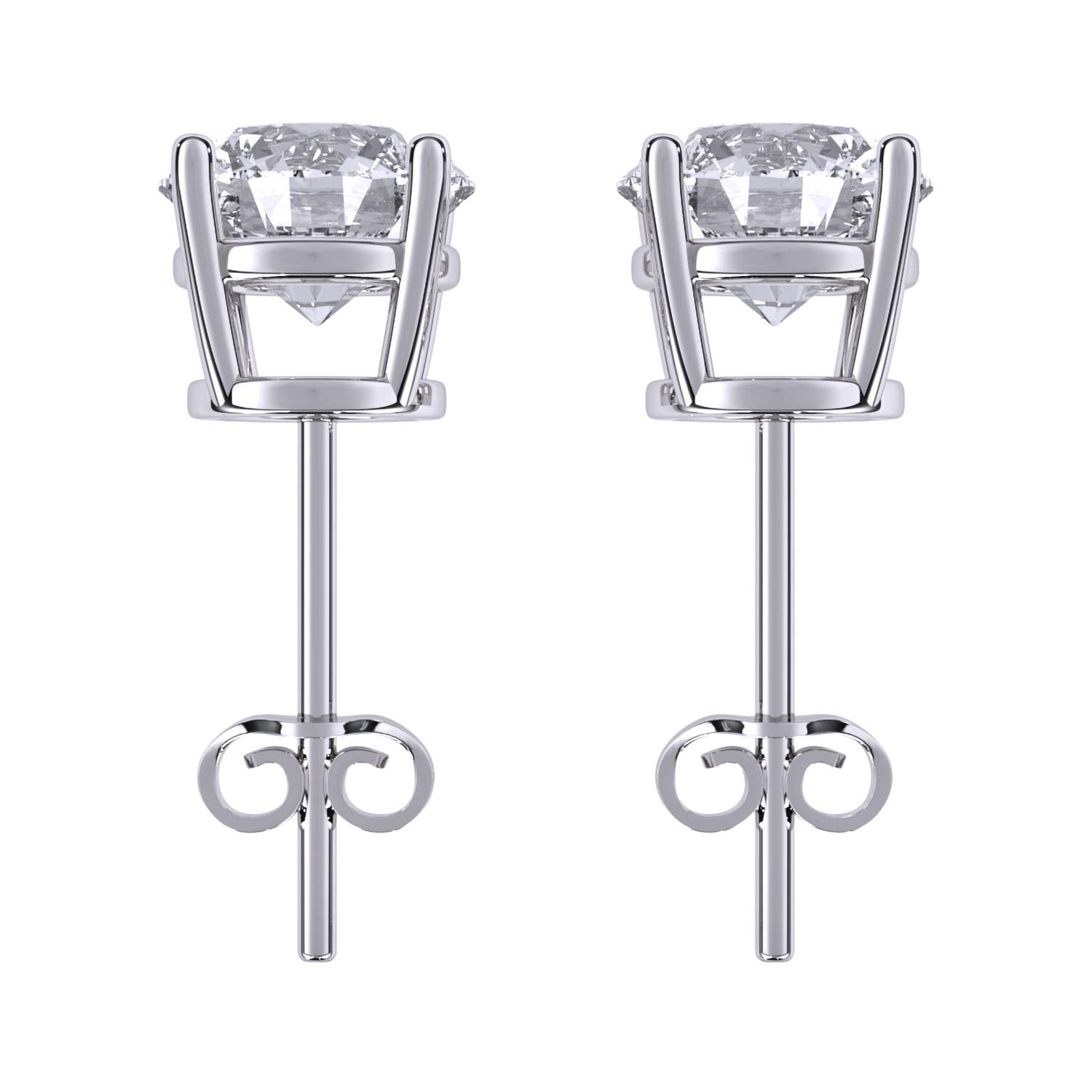 Aamiaa - 0.40 Carat Natural Diamond Round Brilliant Stud Earrings