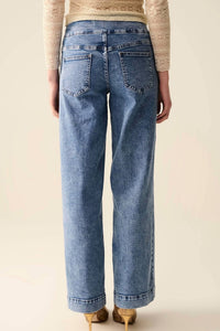 Q2 - Wide Leg Jeans With Button
