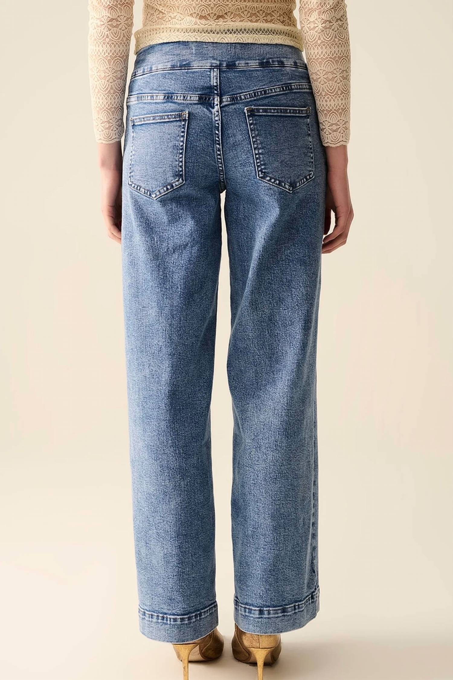 Q2 - Wide Leg Jeans With Button