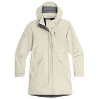 OUTDOOR RESEARCH Aspire 3L Trench Raincoat Jacket in oyster - women's jacket - detail view