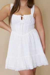 Endless Blu. - Kelsey Eyelet Mini Dress