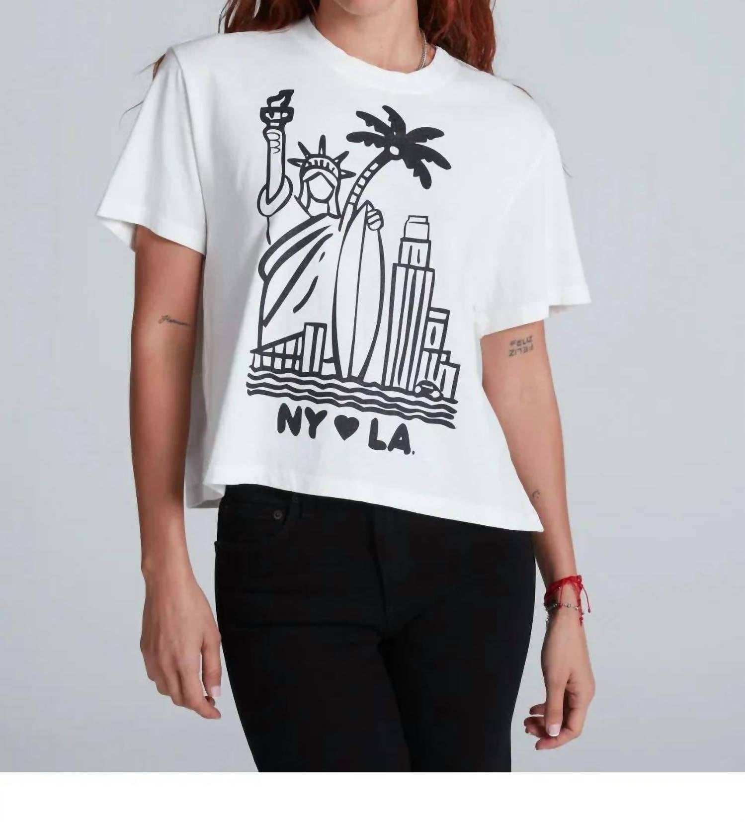 ASKK NY Shrunken Short Sleeve Boy Tee in ny la - women's t-shirt
