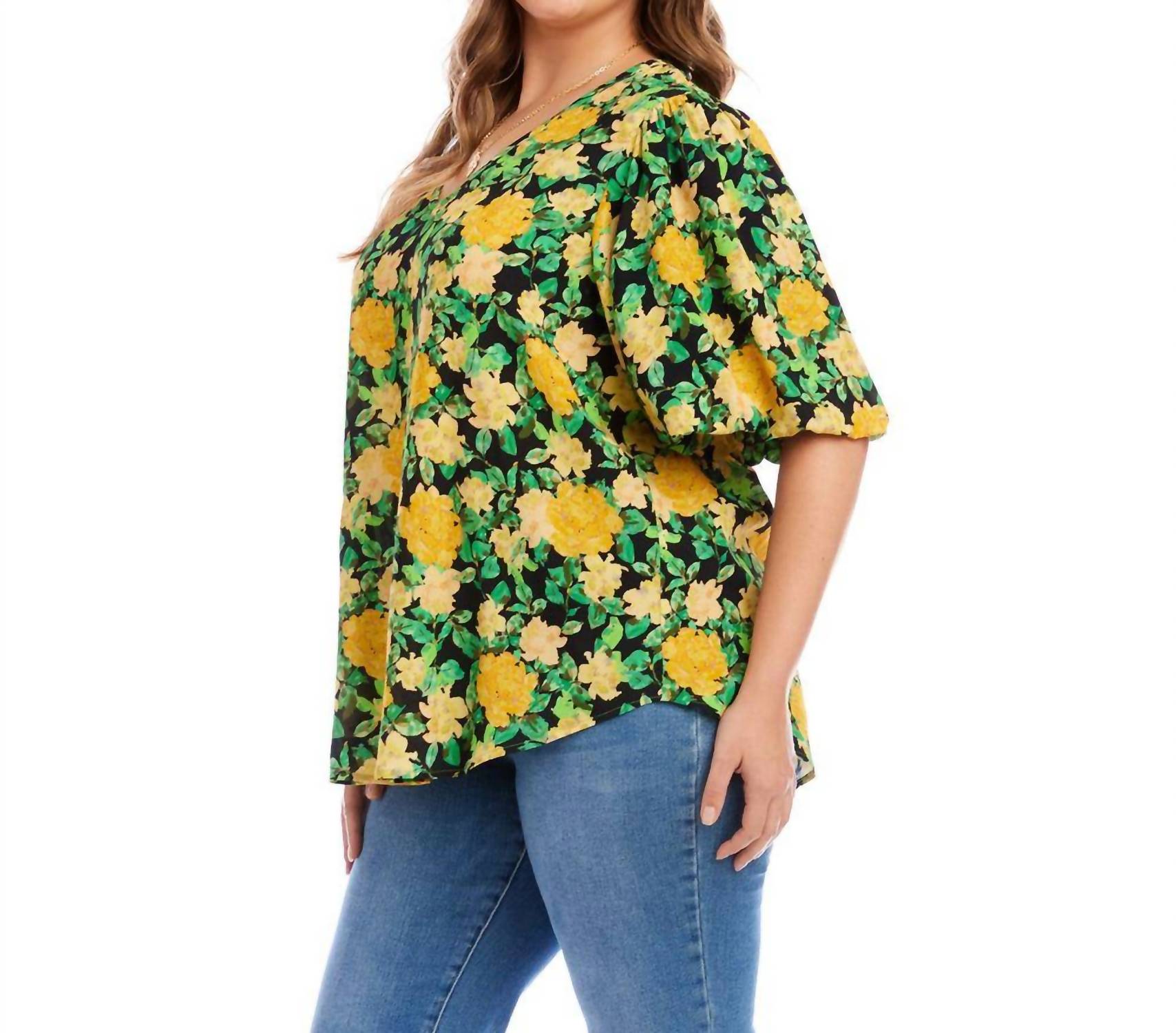 Karen Kane - Puff Sleeve Top - Plus