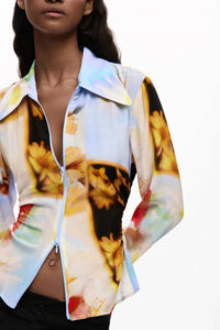 Desigual - Butt Draped Abstract Floral Blouse