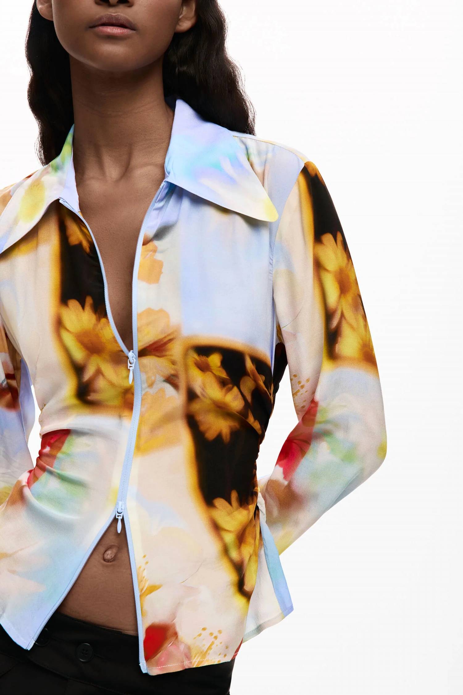 Desigual - Butt Draped Abstract Floral Blouse