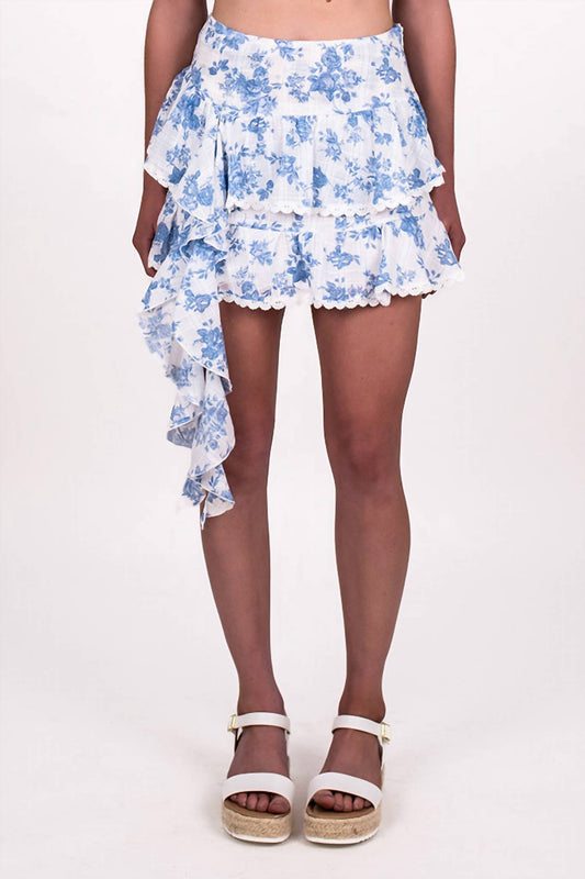 Sky To Moon - Windowpane Roses Jellyfish Skirt