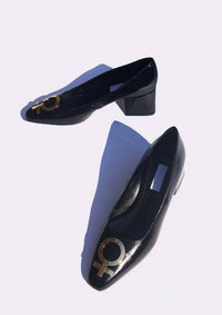 Suzanne Rae - Women's Patent Leather Embellished Feminist Pumps