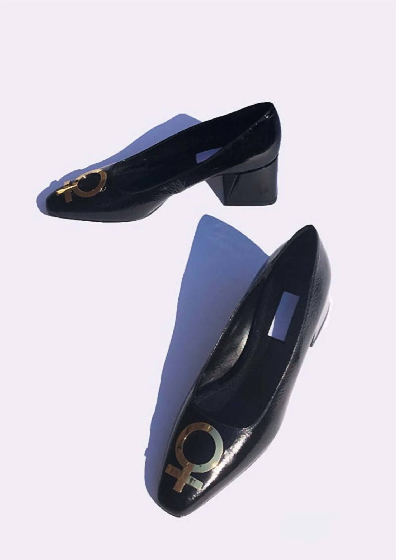 Suzanne Rae - Women's Patent Leather Embellished Feminist Pumps