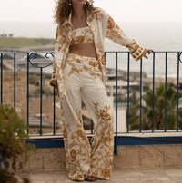 Hemant & Nandita - Flared Pants With Buckle Belt