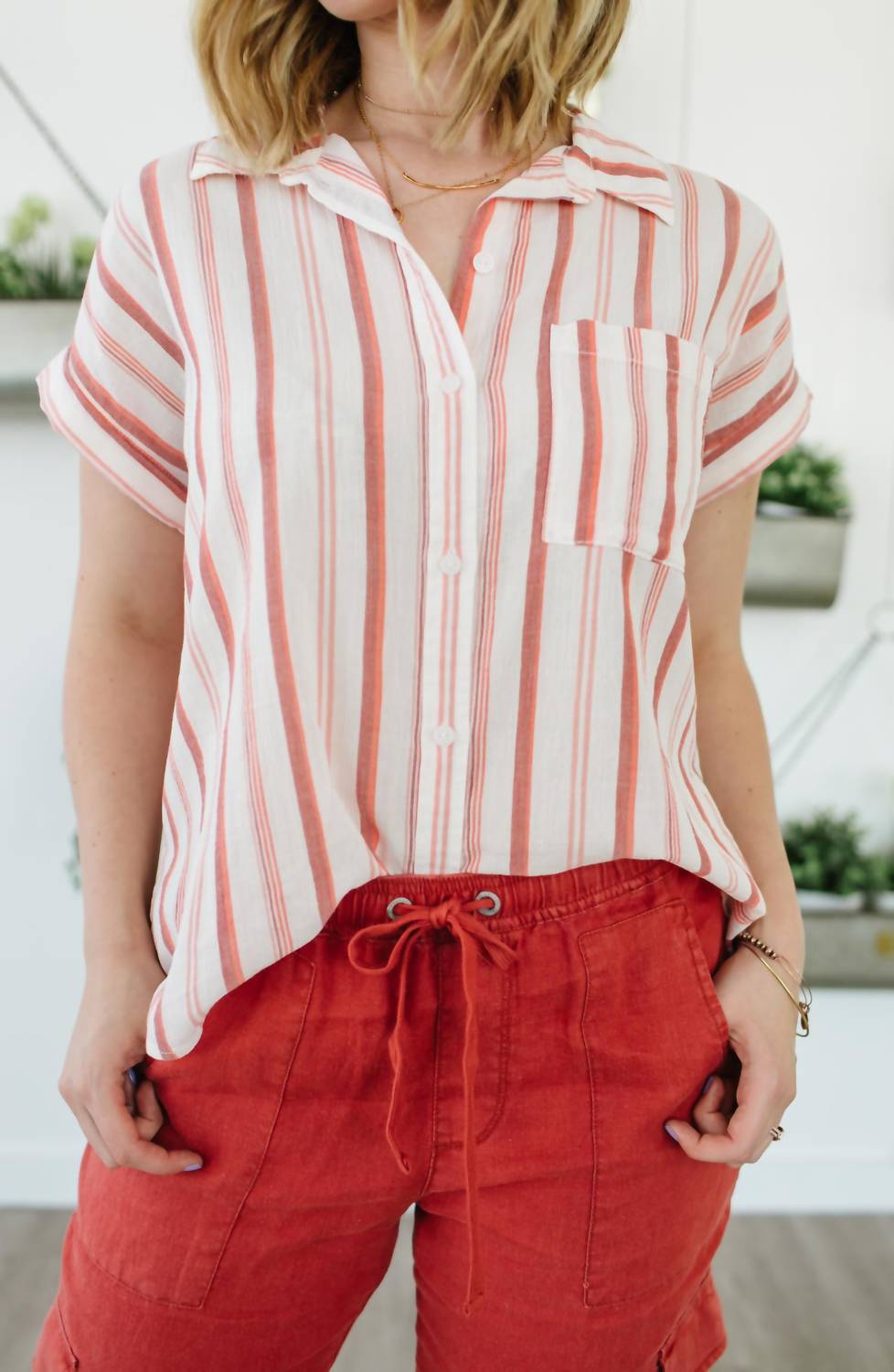 Mod Short Sleeve Boyfriend Shirt