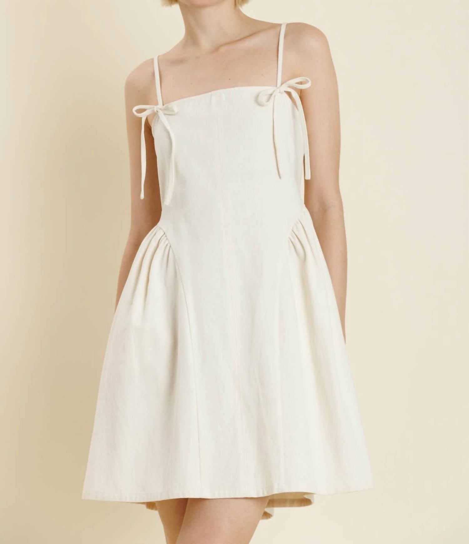 Aureum - Stevie Bow Trim Mini Dress