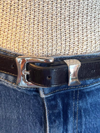 B-LOW THE BELT Aiden Rugous Belt in black silver - women's accessory - detail view