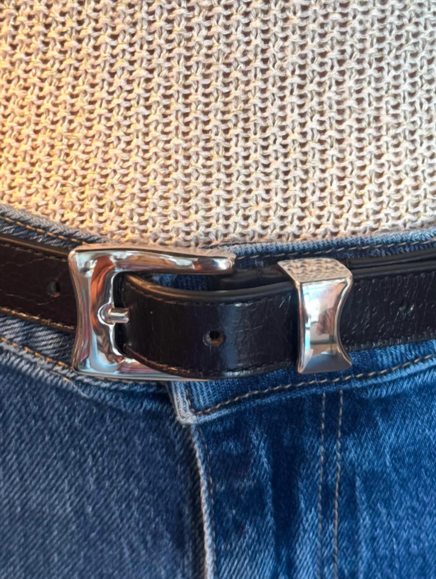 B-LOW THE BELT Aiden Rugous Belt in black silver - women's accessory - detail view