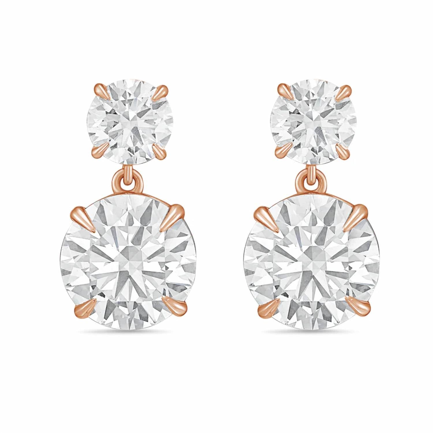 Diana M Jewels - Women's Round Lab-Grown Diamond Stud Earrings (10.00 Ct TCW) - Bold