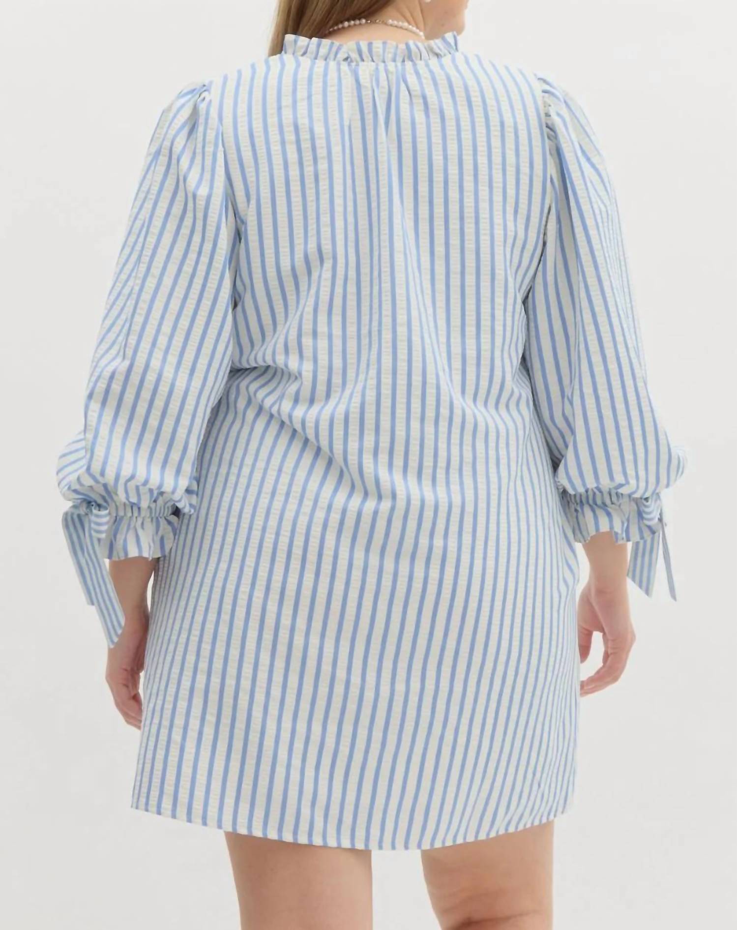 Entro - Olivia Curve Striped Bow Tie Detail Mini Dress